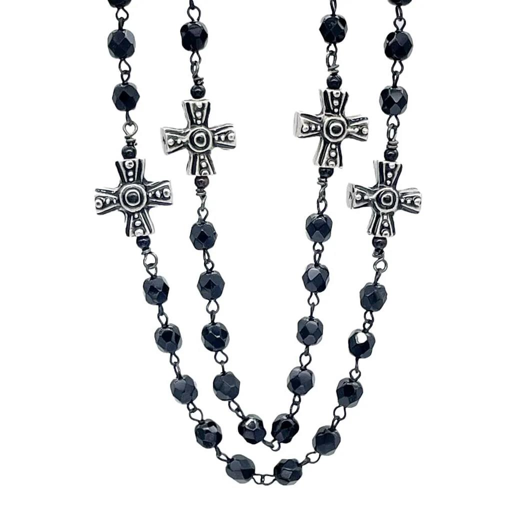 Cross Long Rosary Necklace