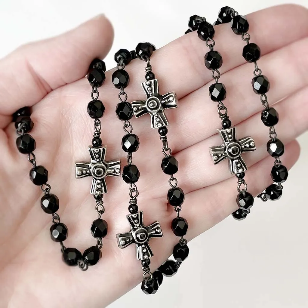 Cross Long Rosary Necklace
