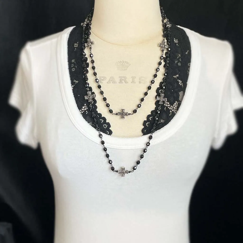 Cross Long Rosary Necklace