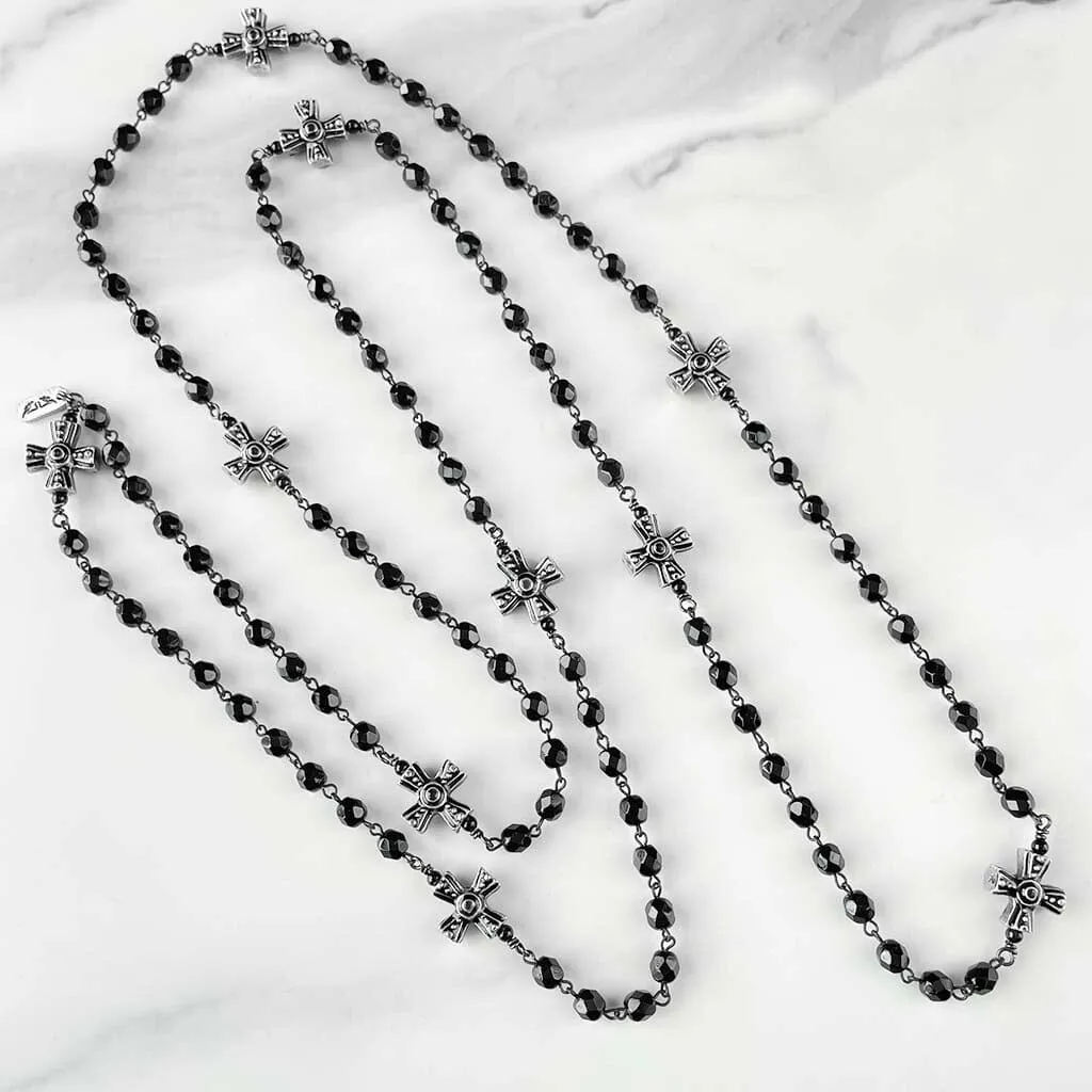 Cross Long Rosary Necklace