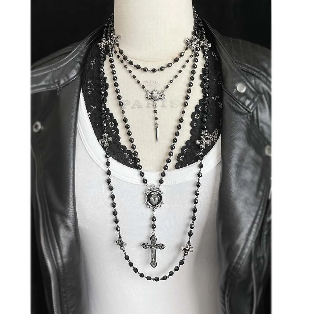 Cross Long Rosary Necklace