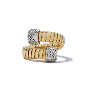 Crossover Ring in Gold Pave