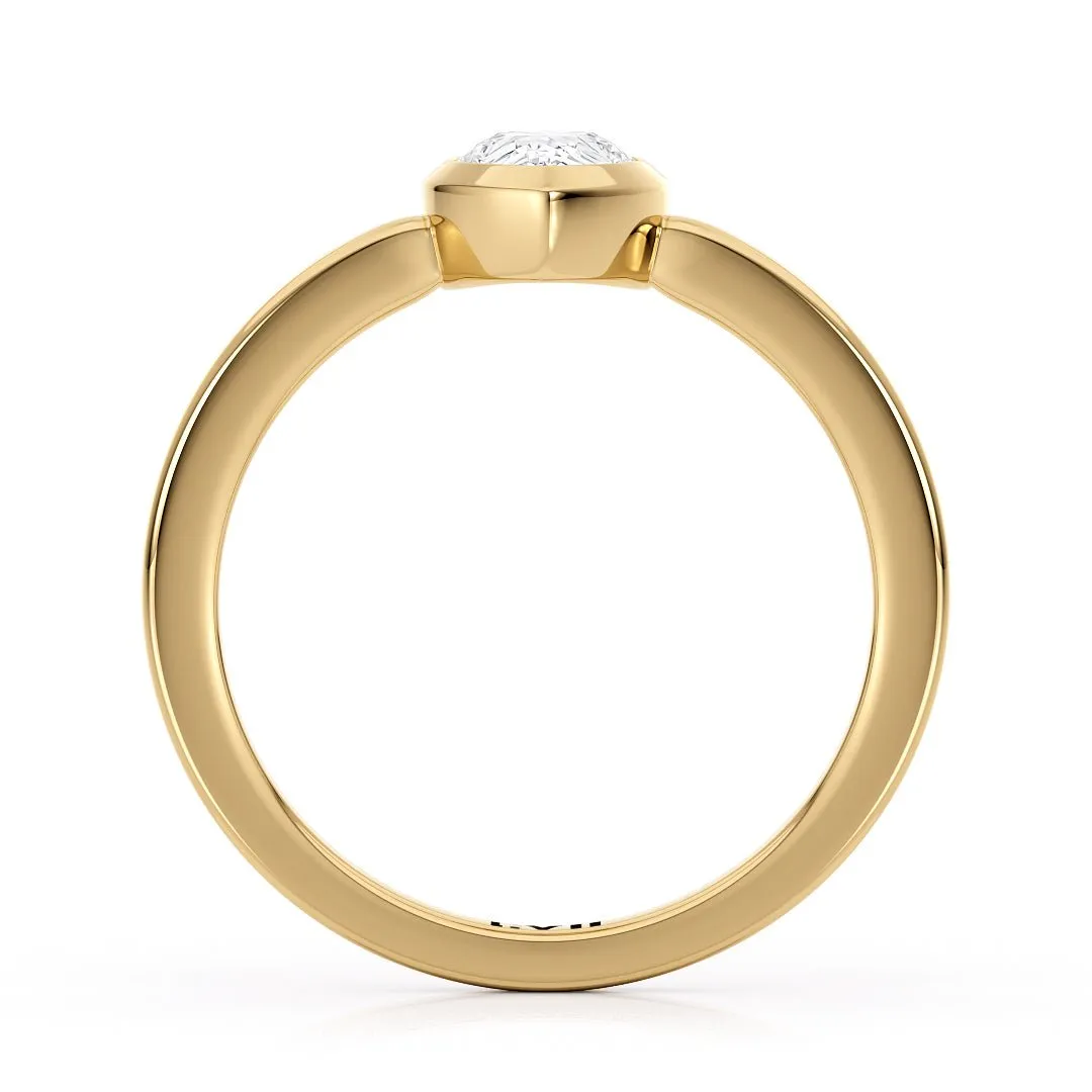 Dainty Artisan Vintage Lab Diamond Engagement Ring - The Giselle Ring