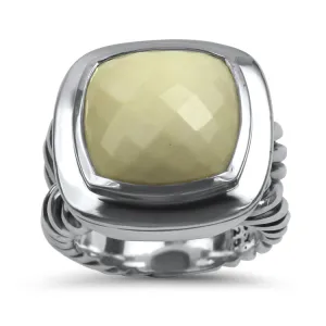 David Yurman Estate Albion White Agate Ring