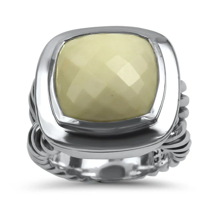 David Yurman Estate Albion White Agate Ring