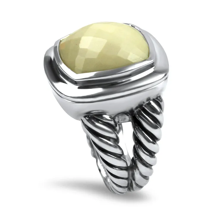 David Yurman Estate Albion White Agate Ring