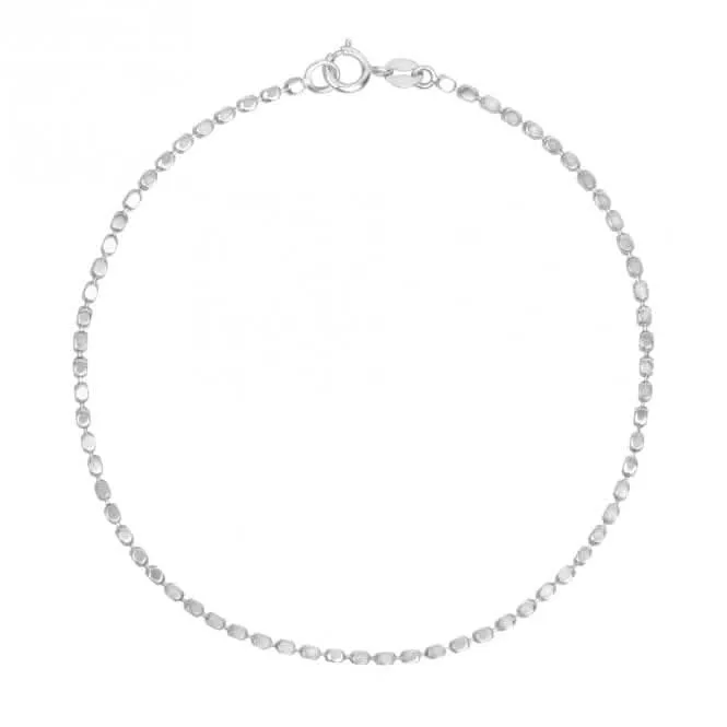 Diamond Cut Chain 9ct White Gold Bracelet GB524