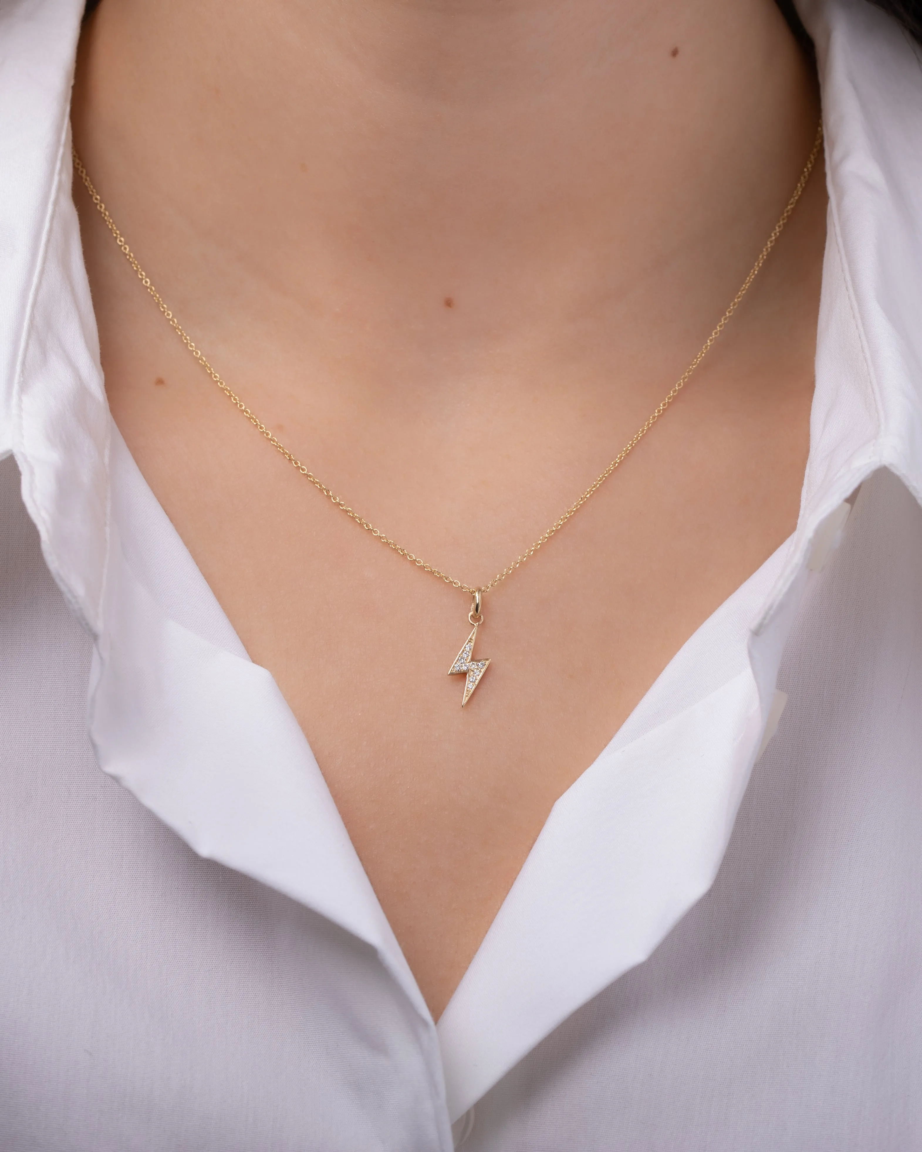 Diamond Lightning Bolt Necklace