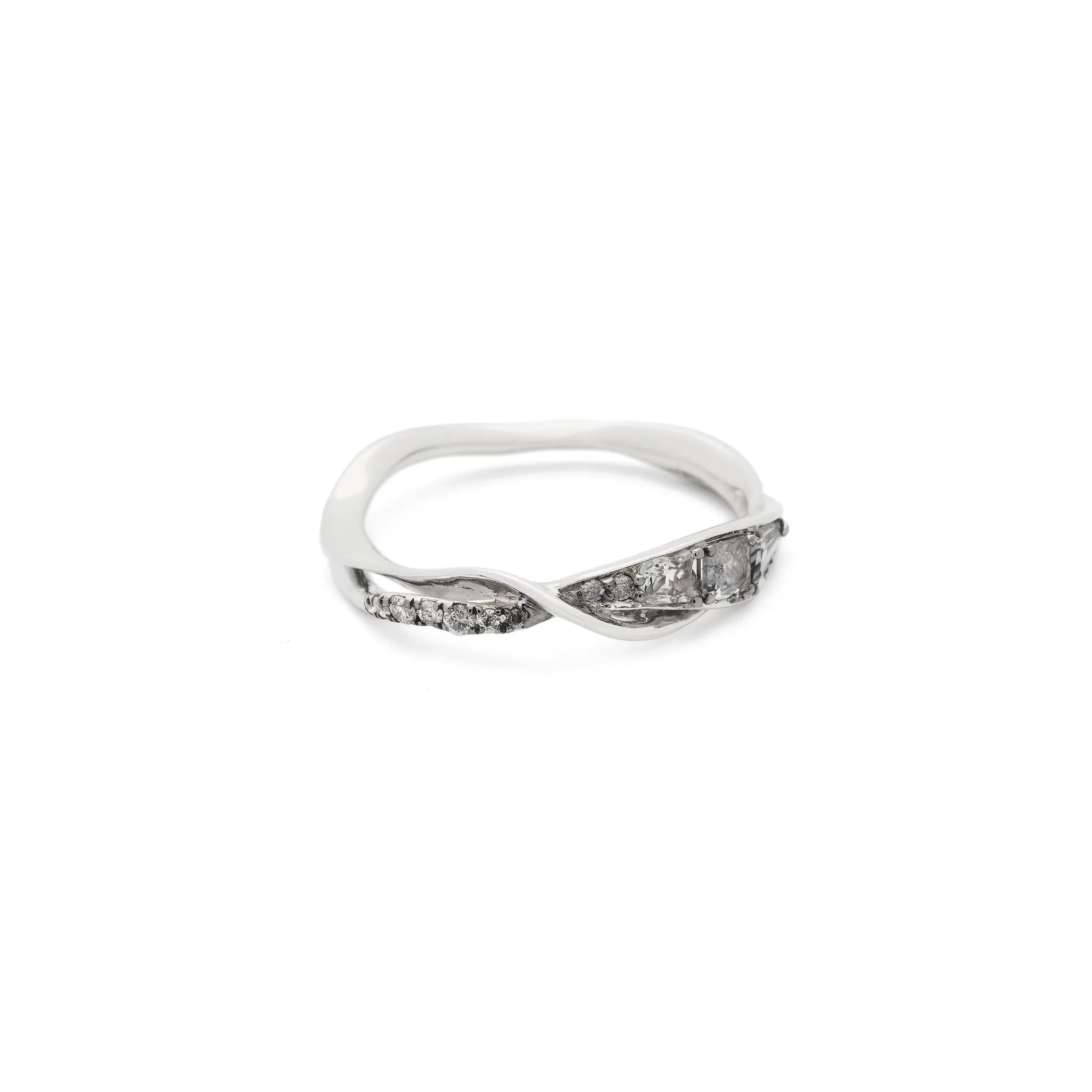 Diamond Wisp Stackable Ring