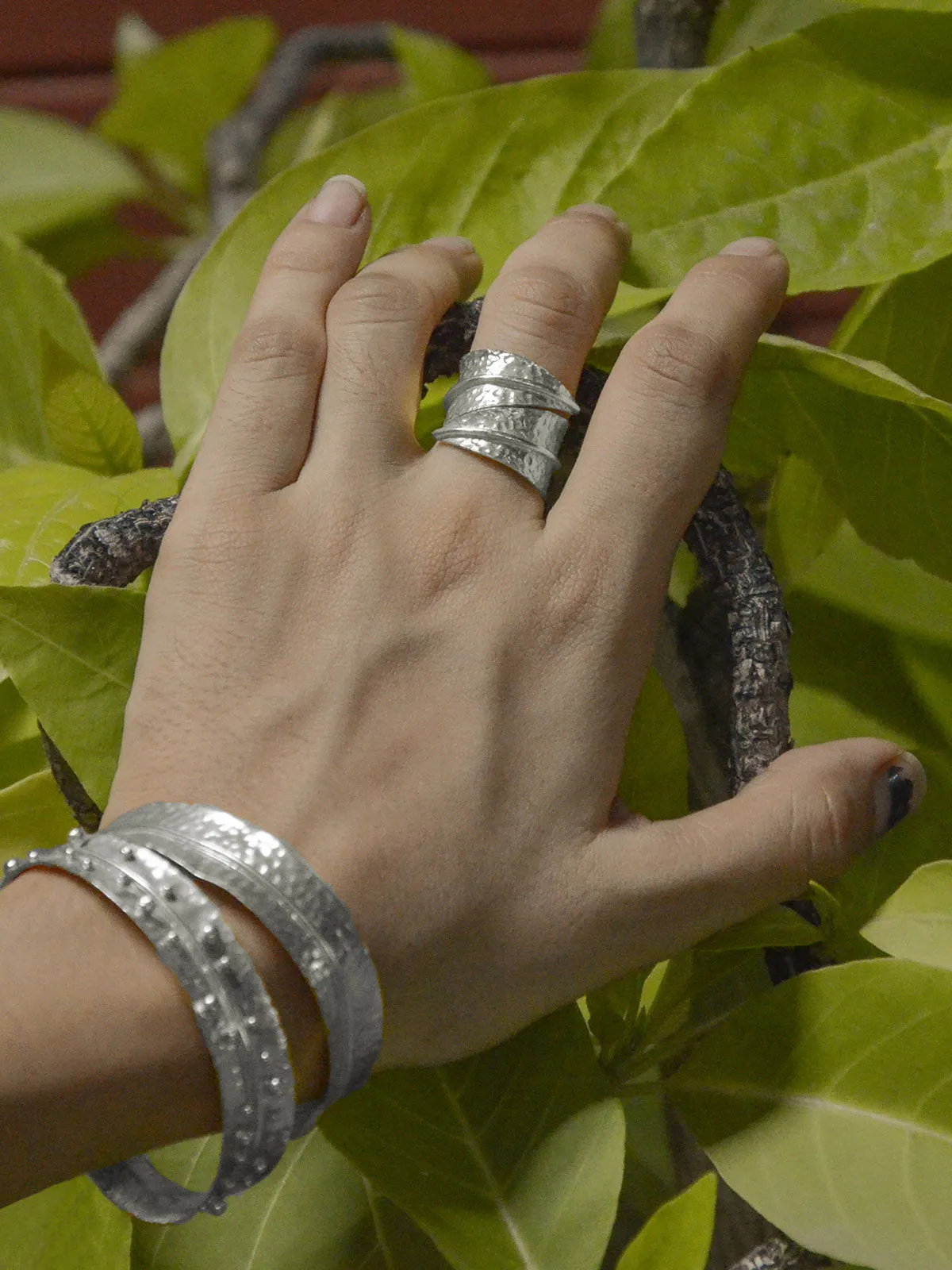 Dira Bangle Morning Dew Silver Set of 2