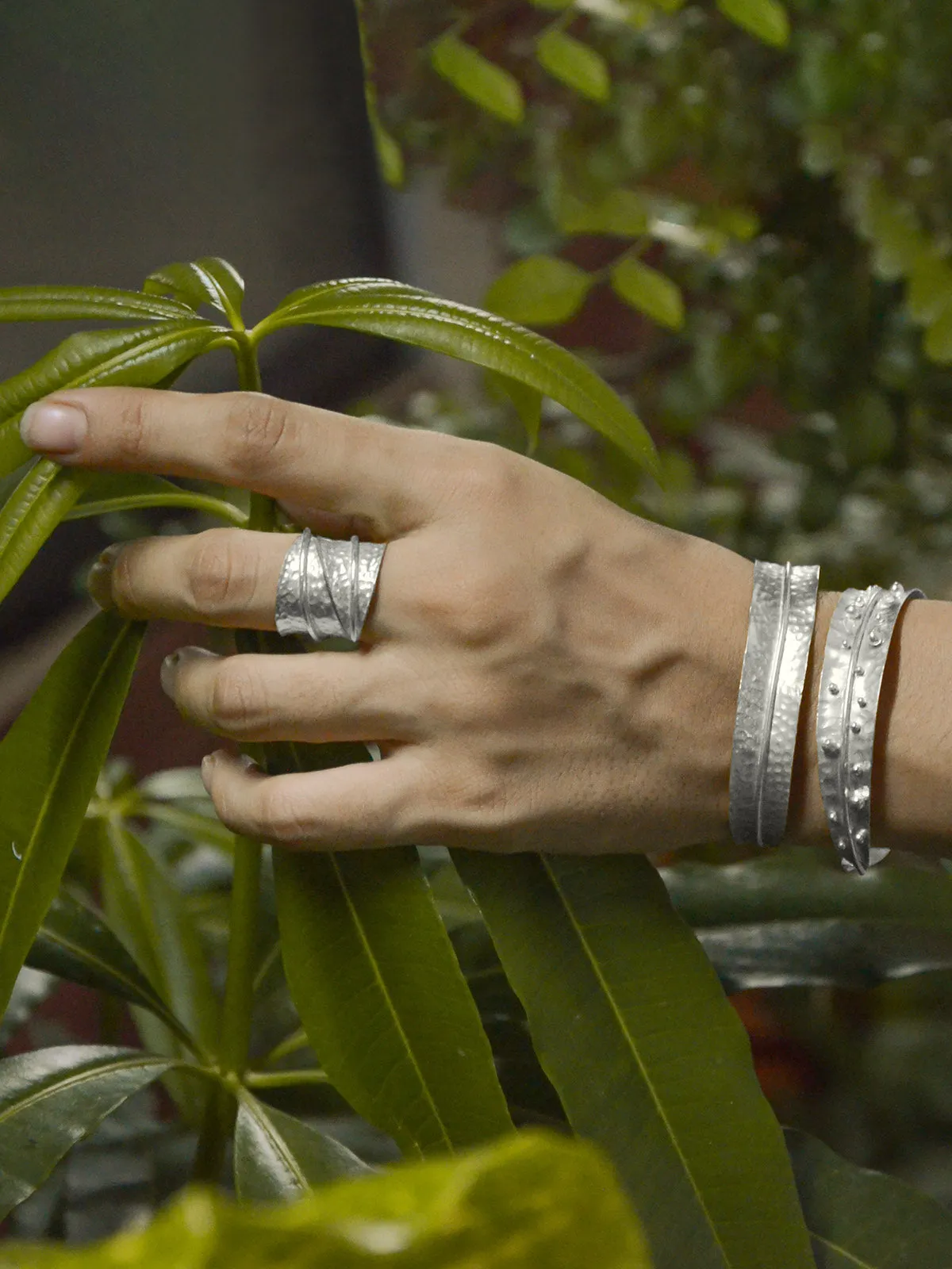 Dira Bangle Morning Dew Silver Set of 2