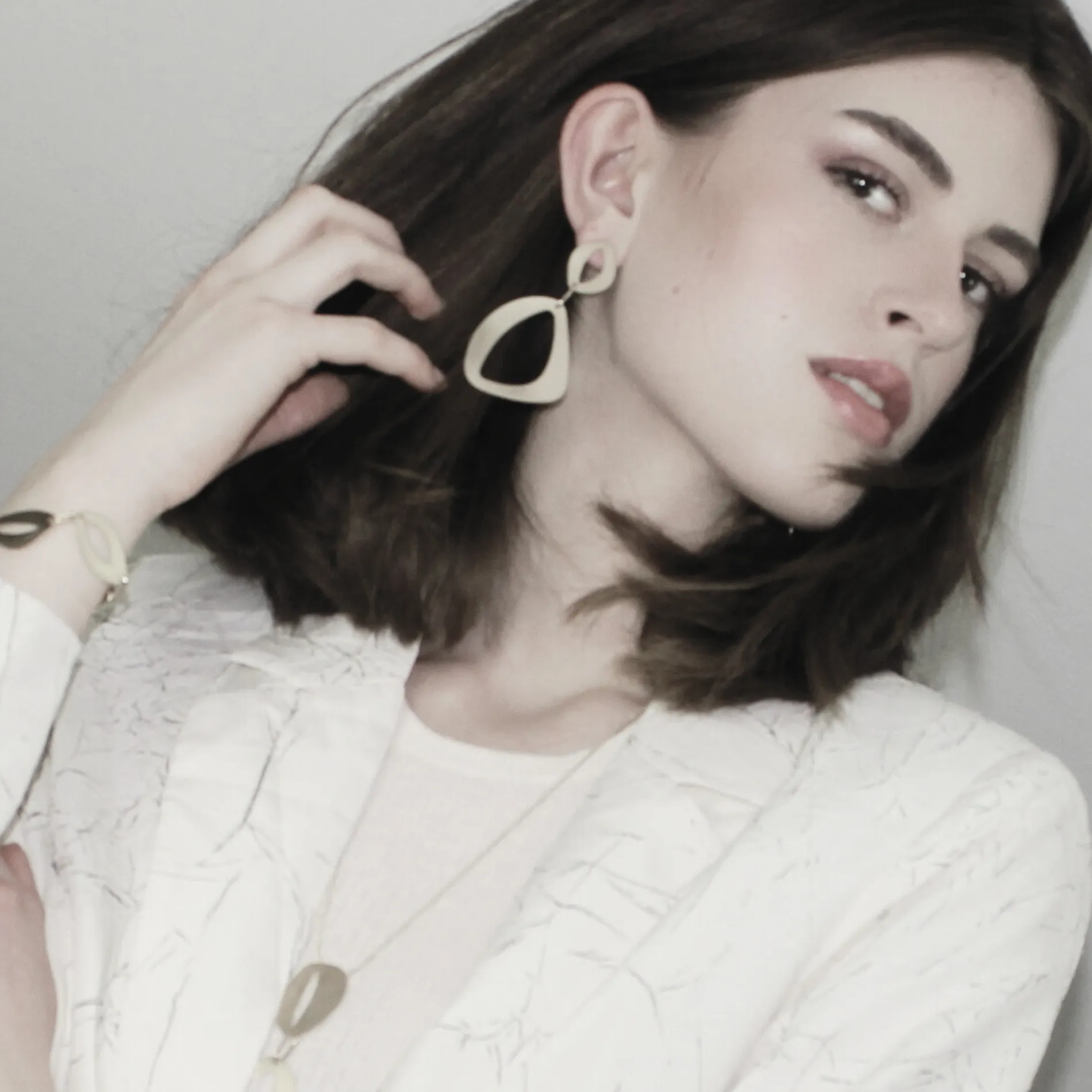 DNSK - Alaya Asymmetrical Statement Earring Gold