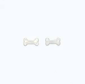 Dog Bone Silver Stud Earrings by Periwinkle