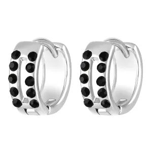 Double Line Black Crystals Mens Bali