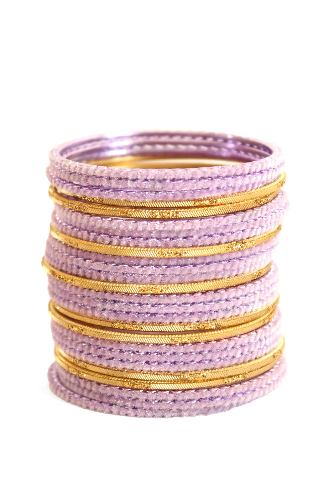 Dreamy Gold Lilac Bangles