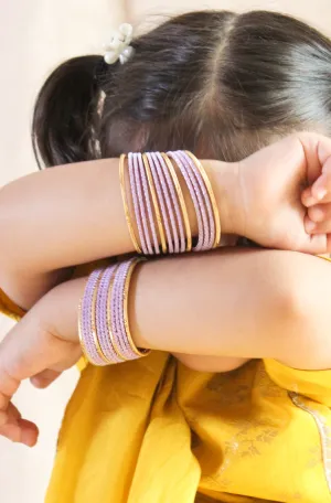 Dreamy Gold Lilac Bangles