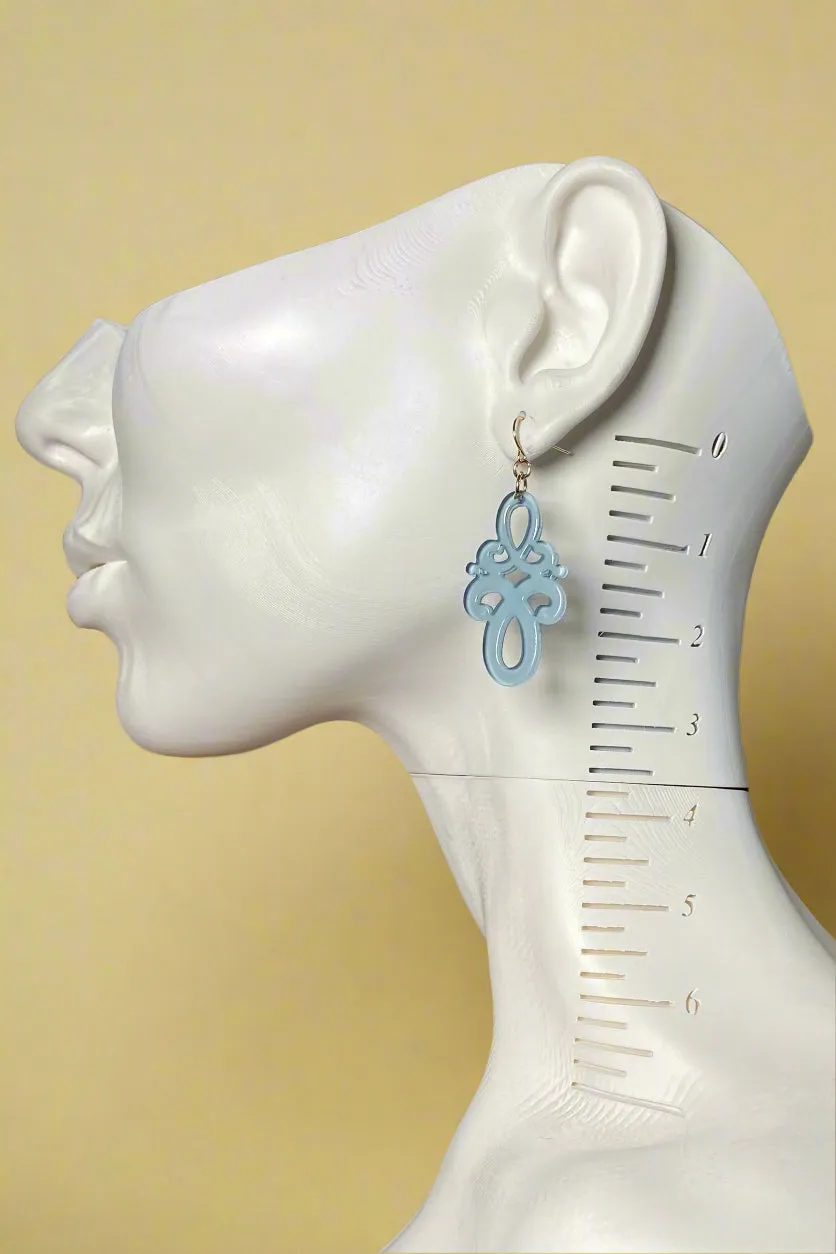 Dusty Blue Acrylic Earrings