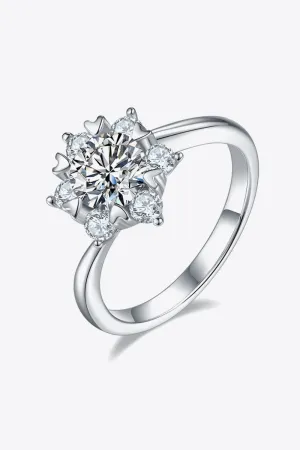 Elegant 1 Carat Moissanite and Zircon Ring with Opulent Platinum Finish