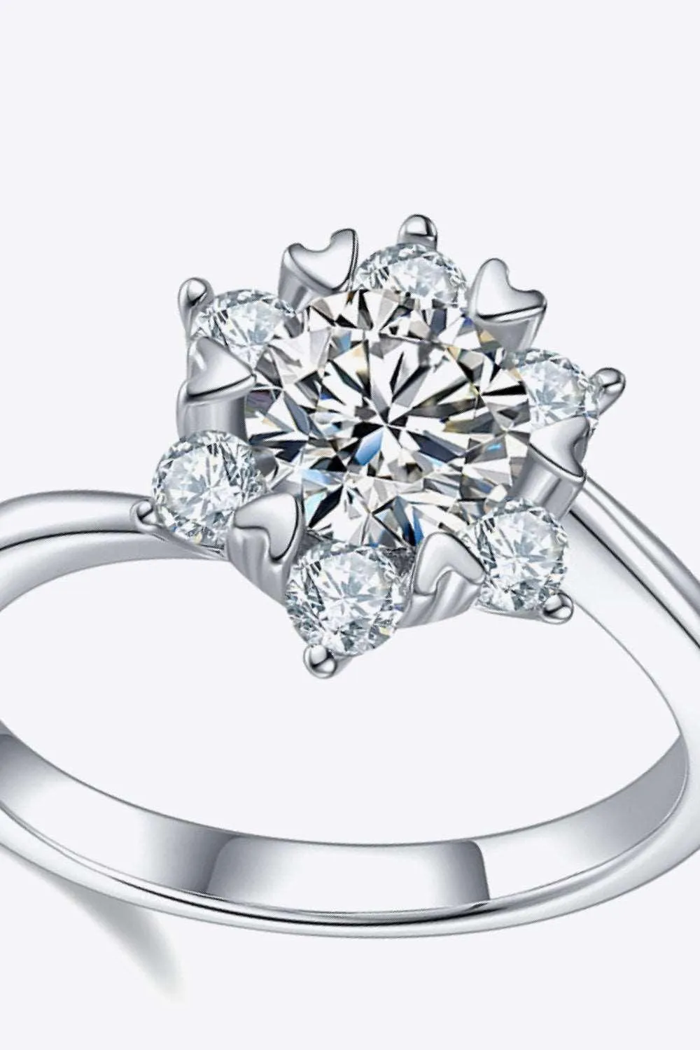 Elegant 1 Carat Moissanite and Zircon Ring with Opulent Platinum Finish