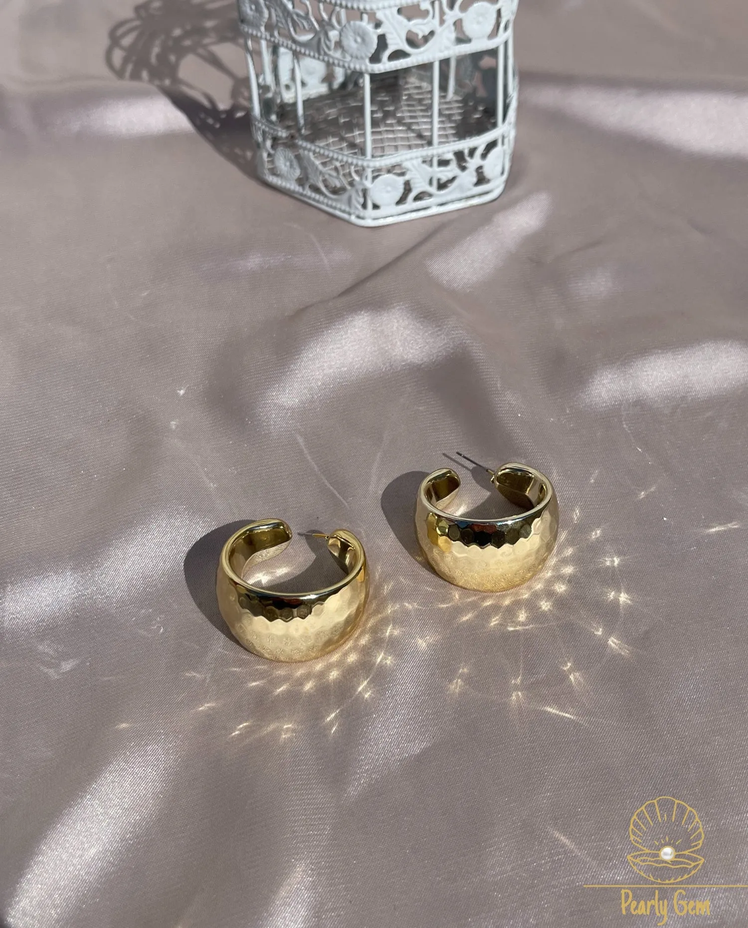 Elegant Party Hoop Earrings | Gold-Tone Hypoallergenic Statement Jewelry | Glamorous Bridal, Evening & Sensitive Skin-Friendly Accessories