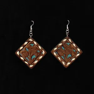 EMBOSSED LEATHER EARRINGS