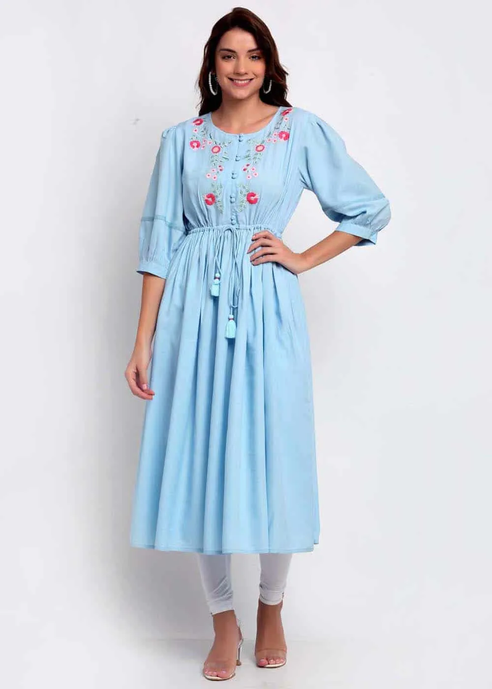 Embroidery Blue Kurti
