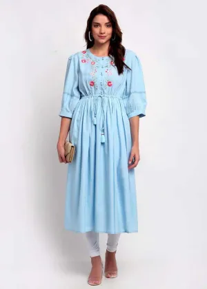 Embroidery Blue Kurti