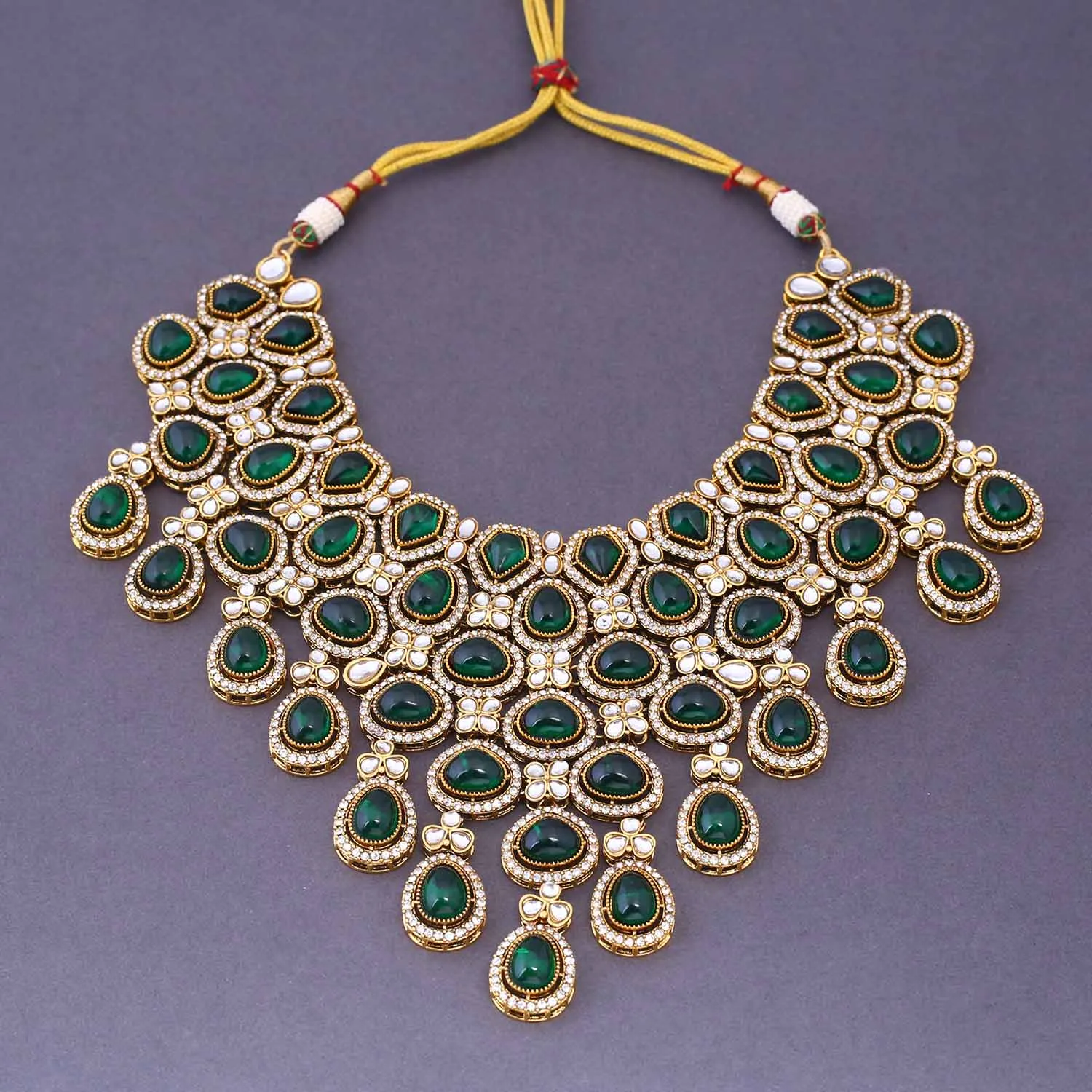 Emerald Madhura Semi-Bridal Jewellery Set