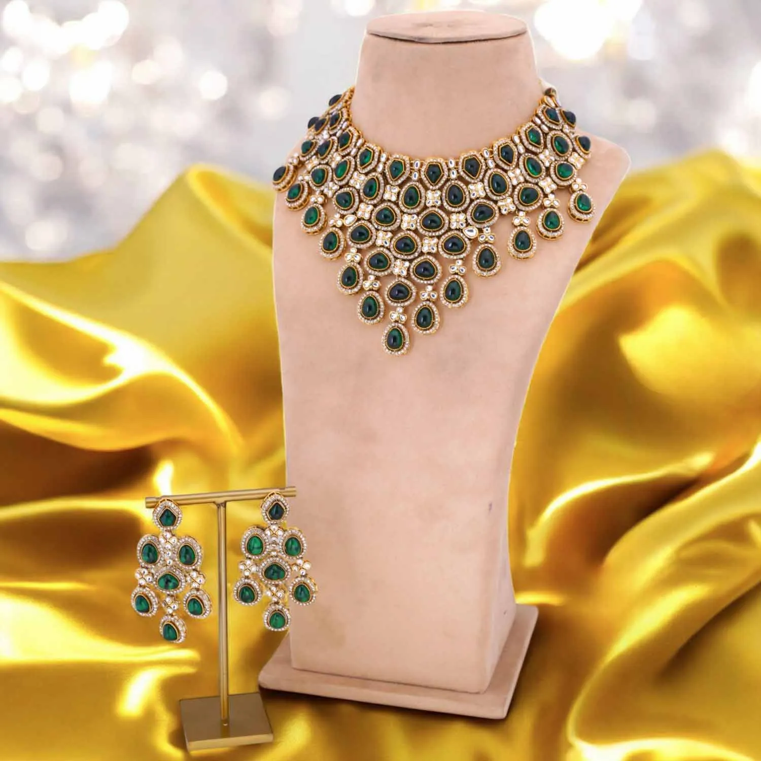 Emerald Madhura Semi-Bridal Jewellery Set