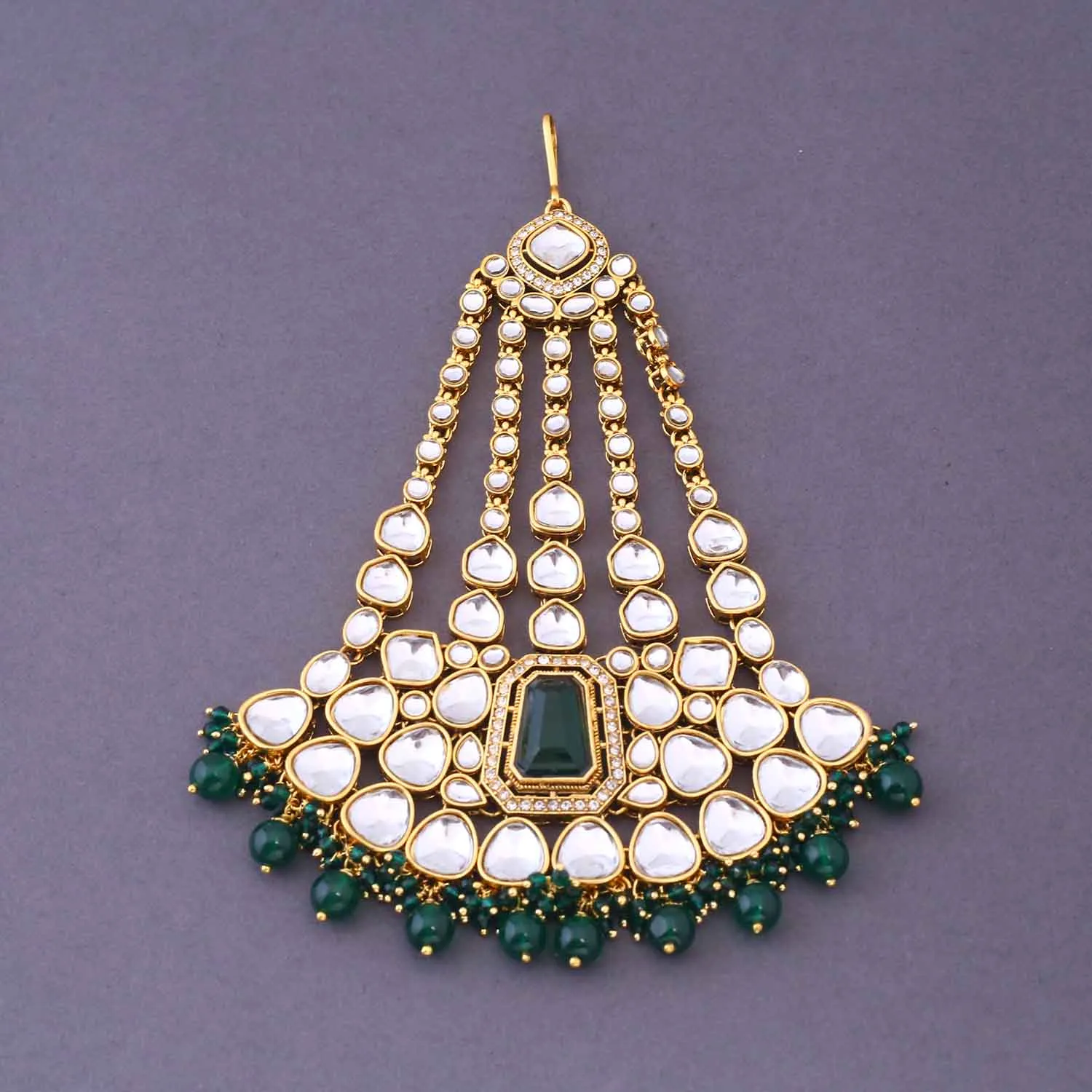 Emerald Pranjalli Bridal Jewellery Set