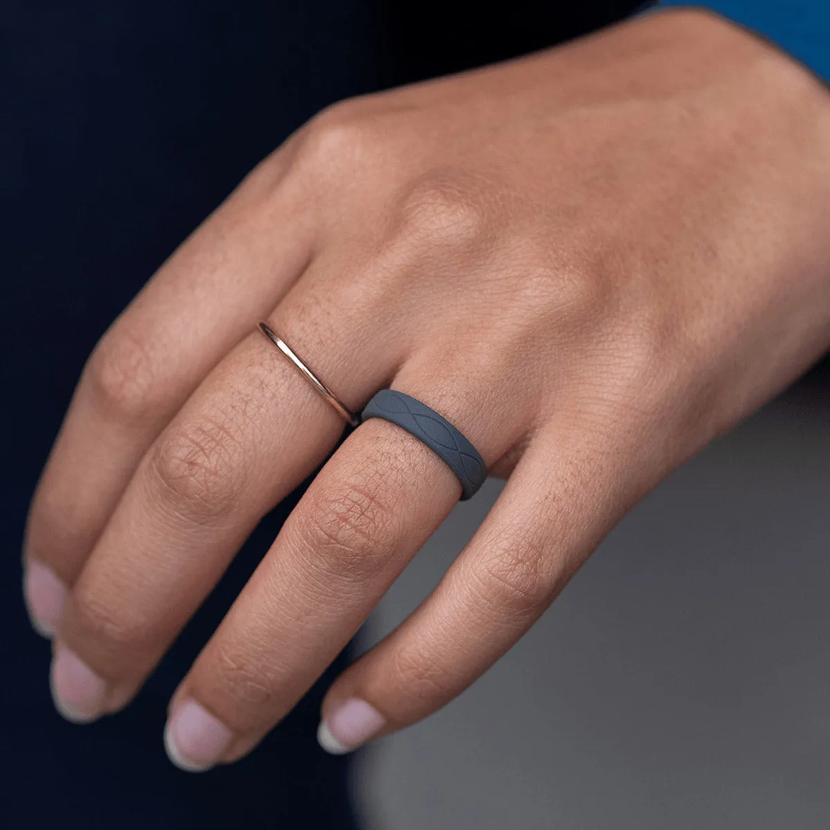 Enso Rings Women's Infinity Series Silicone Ring - Slate
