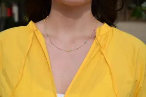 Esprit Rainbow Enamel Satellite Chain Necklace