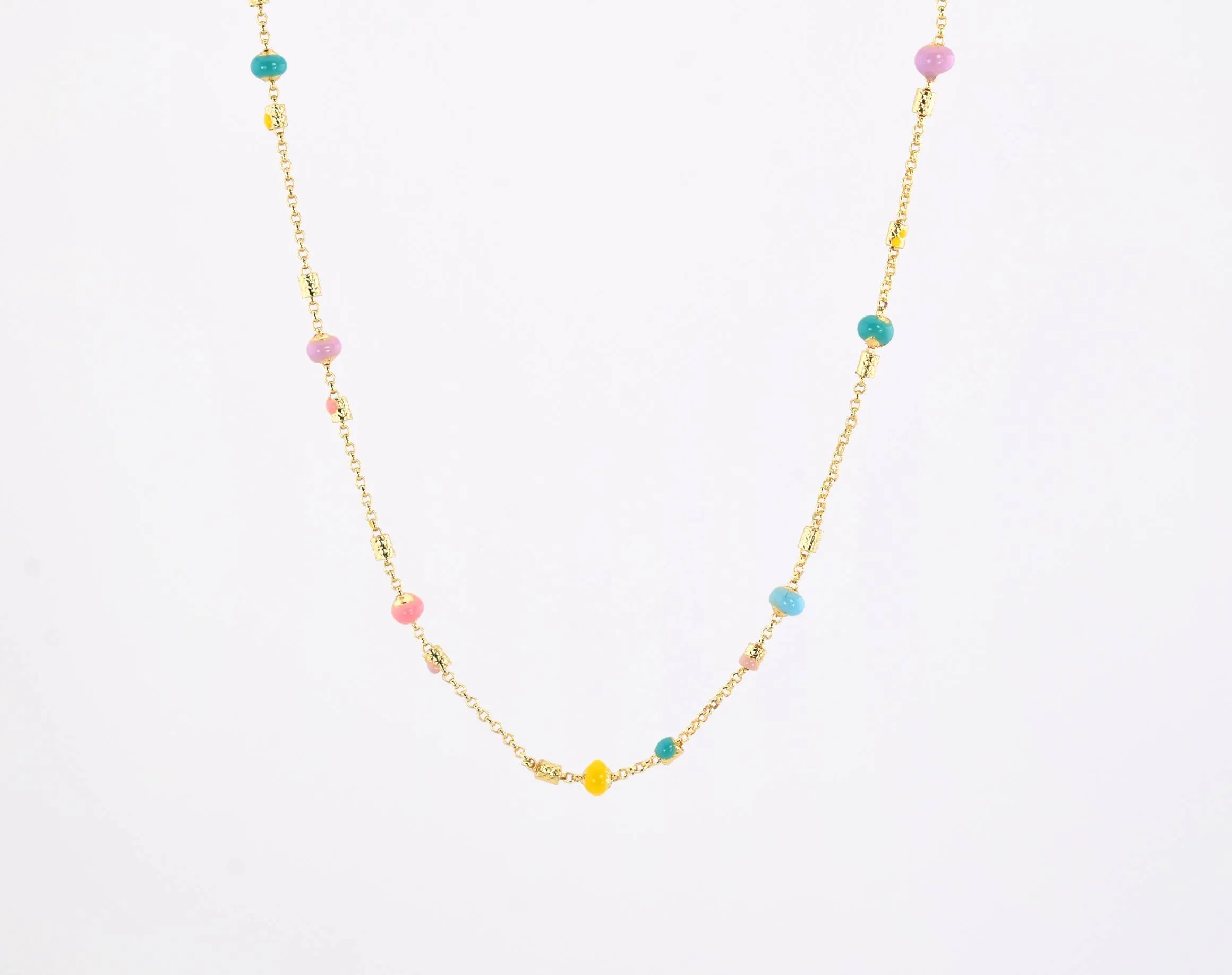 Esprit Rainbow Enamel Satellite Chain Necklace
