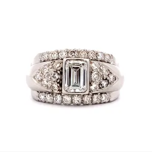 Estate Jewelry Platinum Side Stones ESTATE plat dia ring
