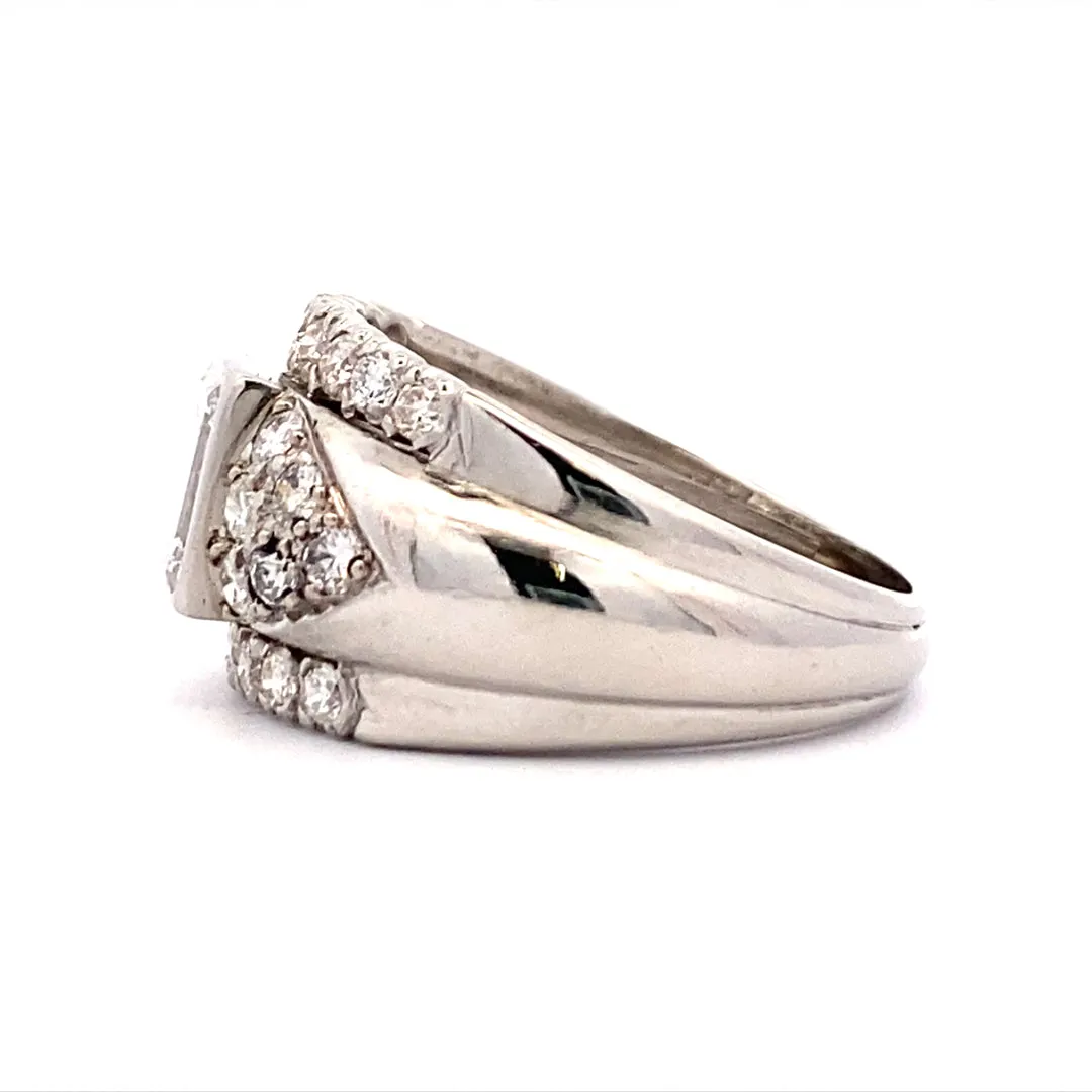 Estate Jewelry Platinum Side Stones ESTATE plat dia ring