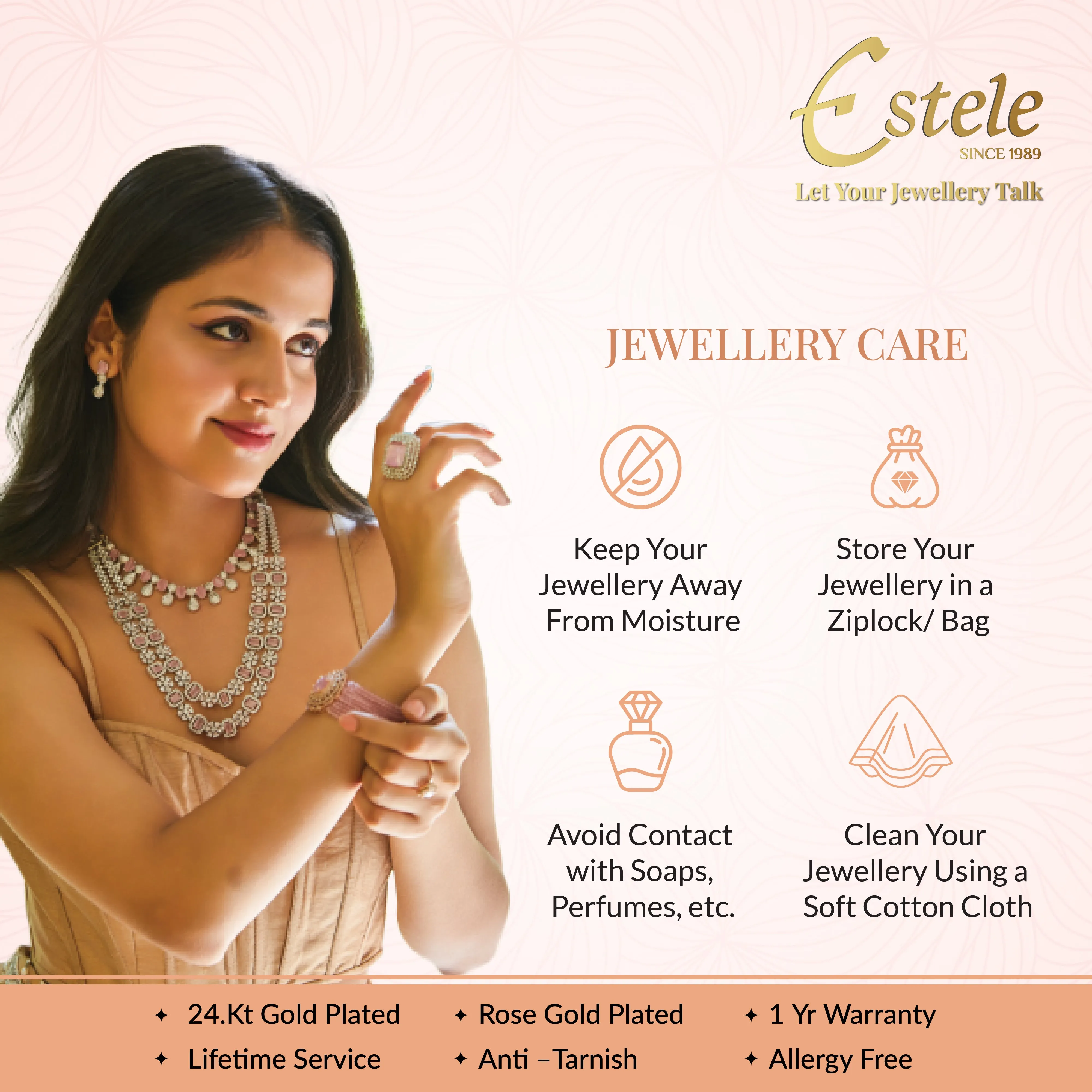 Estele Rosegold Plated Luxurious Green American Diamond Bangles |Available in 2:4, 2:6 & 2:8 Sizes|Perfect Blend of Glamour & Elegance for Women