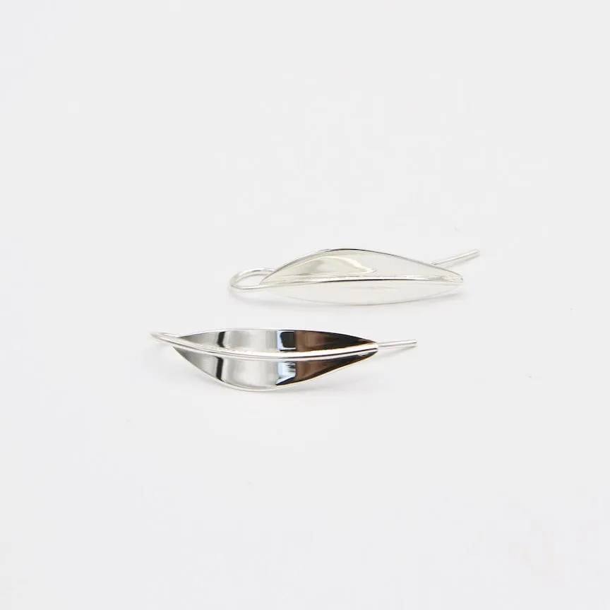 Extra Small Silver Leaf Earring