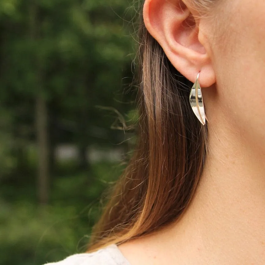 Extra Small Silver Leaf Earring