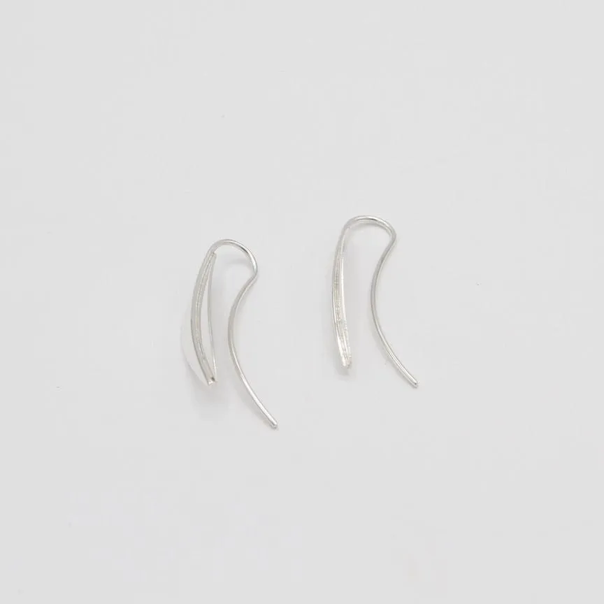 Extra Small Silver Leaf Earring