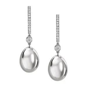 Faberge Essence 18ct White Gold Diamond Simple Earrings