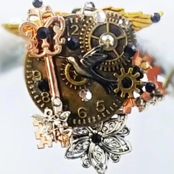 Fantasy Black Statement Necklace - Hypnotizing Time Flyer
