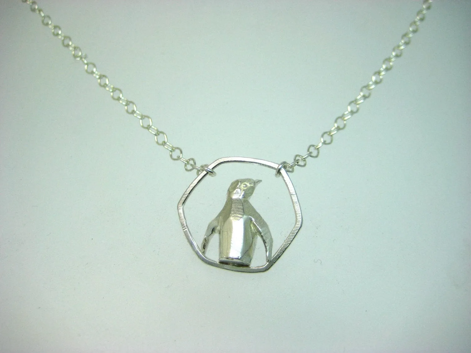 Fearless! Penguin Geometric Hoop Necklace
