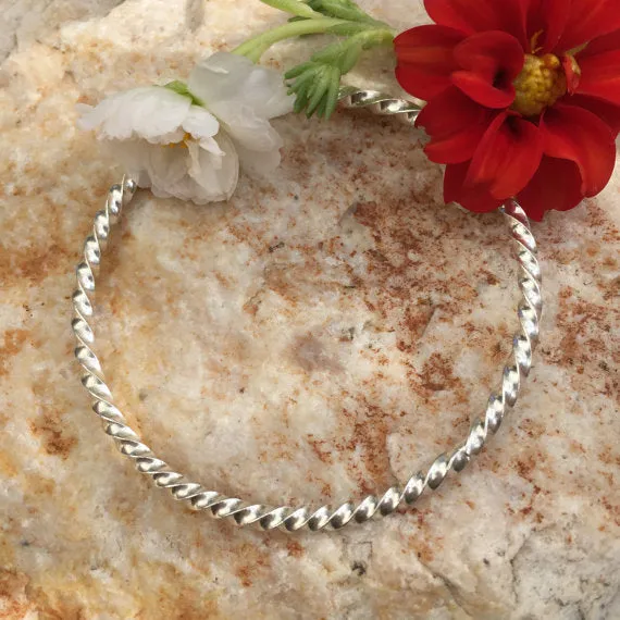 FullyTWISTED Stacker Bangle Sterling Silver Bangle Bracelet