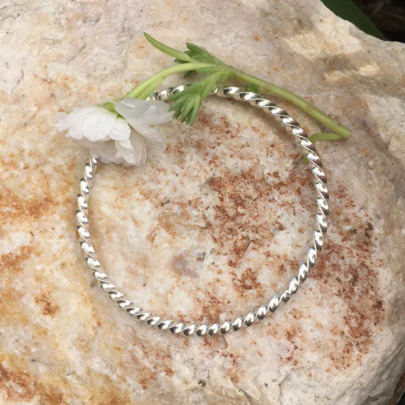FullyTWISTED Stacker Bangle Sterling Silver Bangle Bracelet