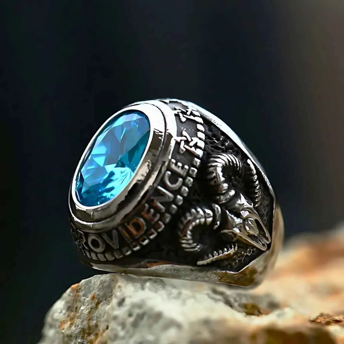Gem Goat Head Ring