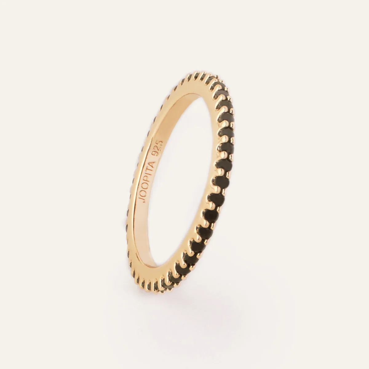Gemstone Pavé Rings Set in 14kt Gold Over Sterling Silver
