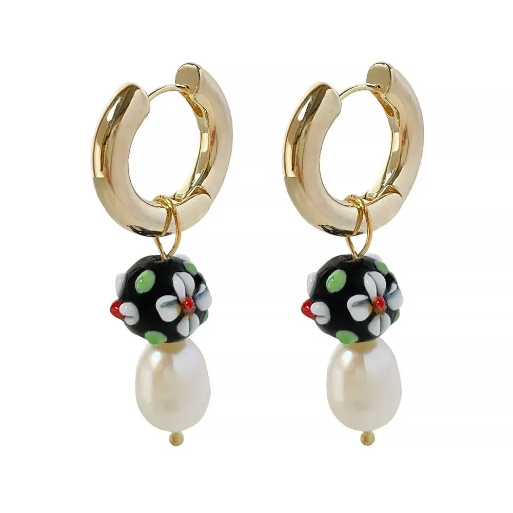 Glass Ball Freshwater Simple Earrings Women