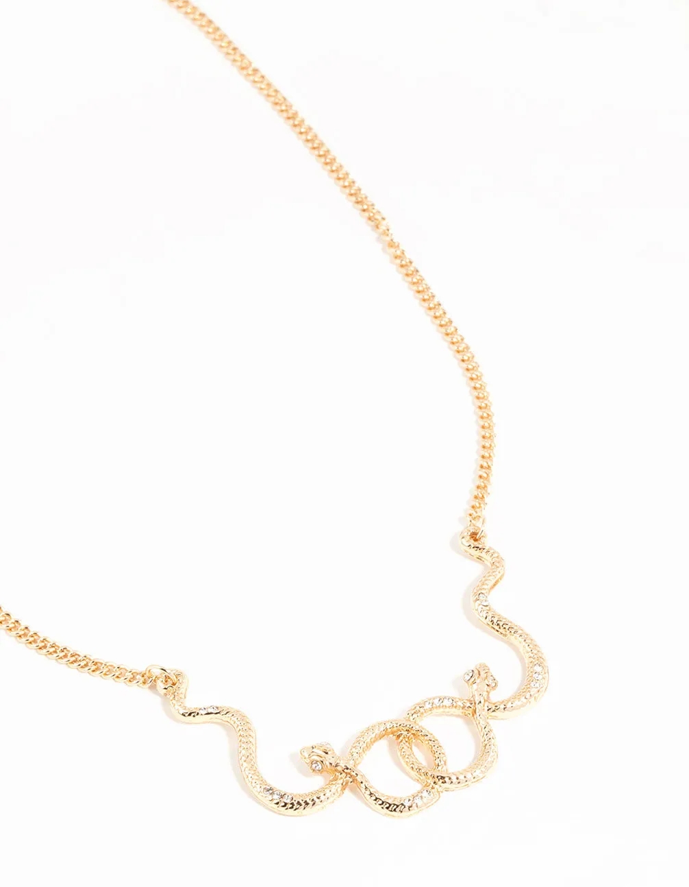 Gold Snake Pendant Necklace