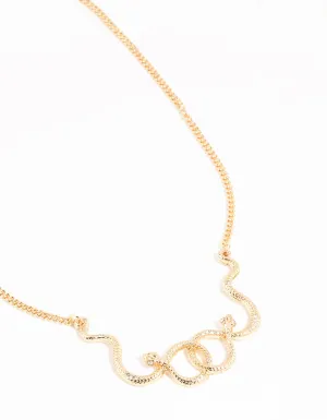Gold Snake Pendant Necklace