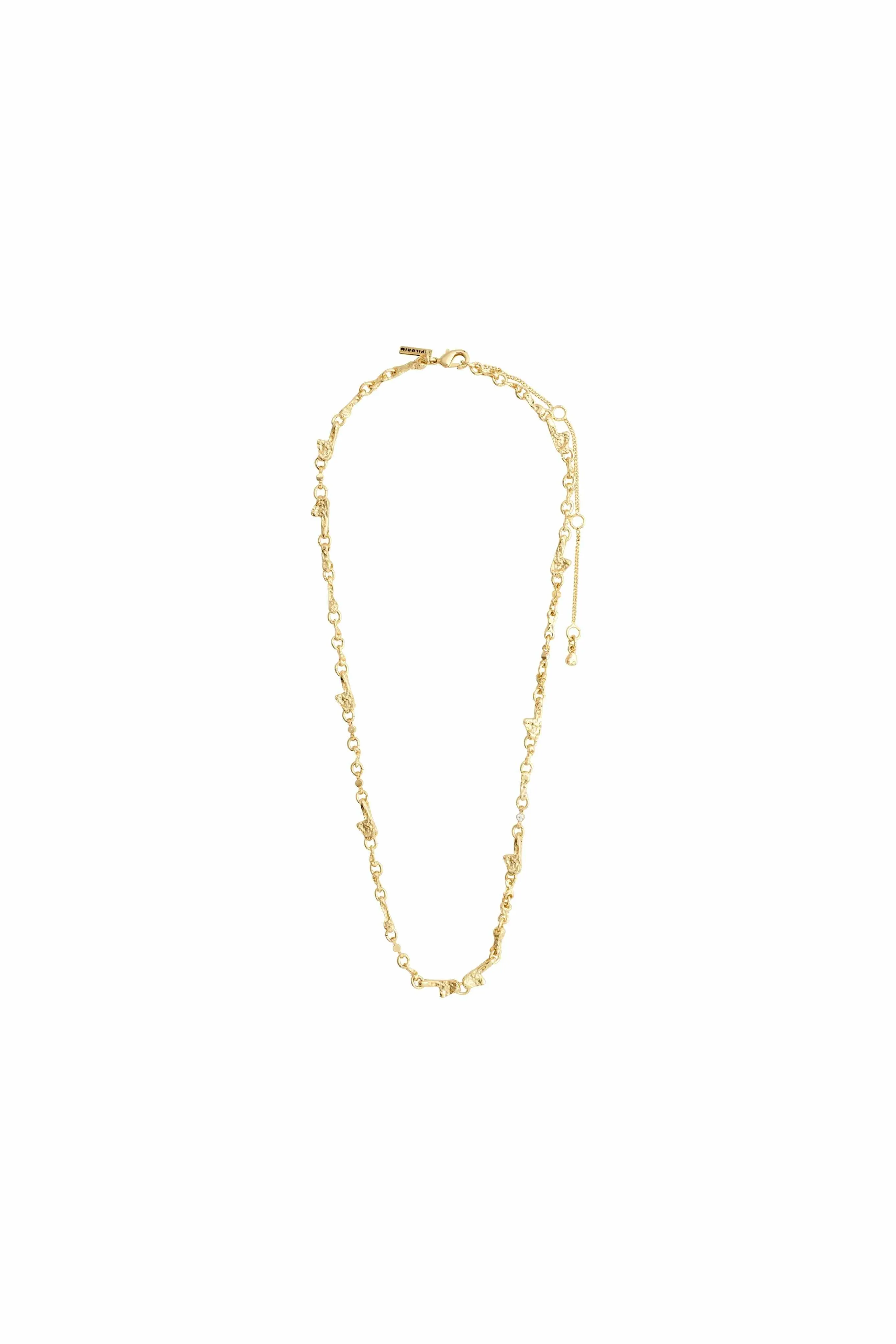 Hallie Organic Shaped Crystal Gold Plated Necklace